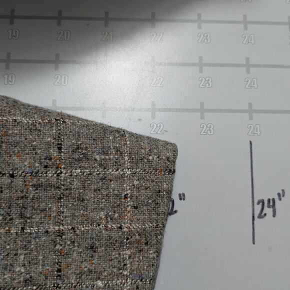 Vintage 70s Stonefield Tweed Blazer Skirt Suit Womens S Tan 2 Piece Jacket Coat - Picture 15 of 16